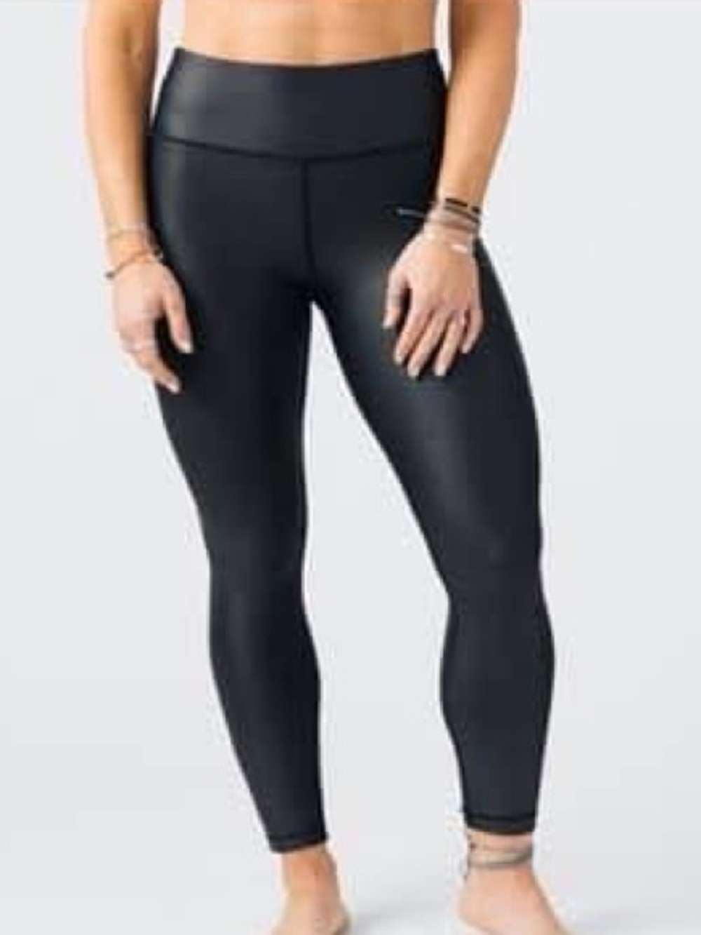 ZYIA Black Activewear Leggings 7/8 Light & Tight‎ Wide Waistband Women’s 14-16